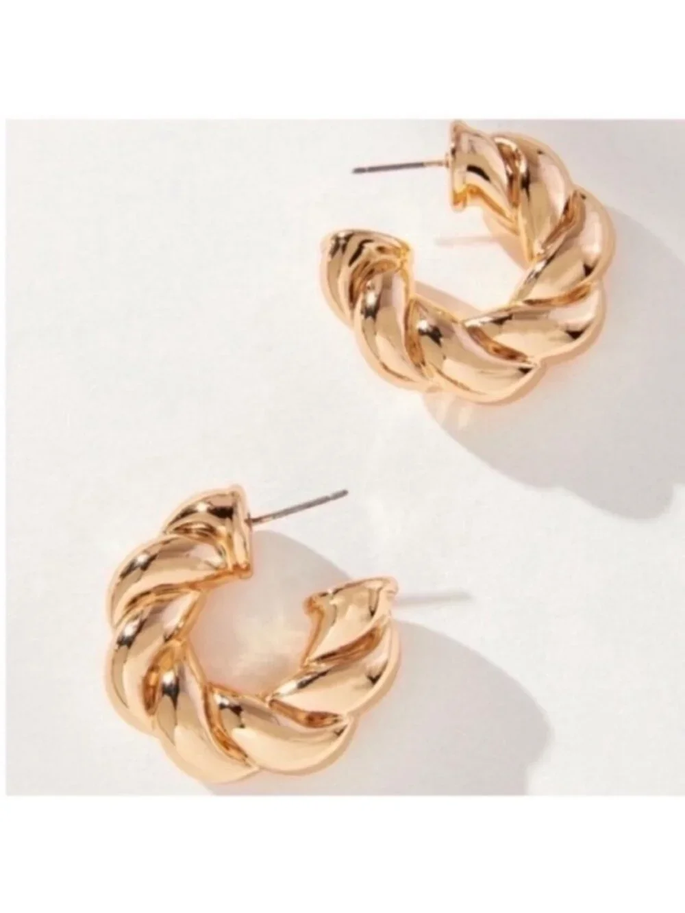 3/$30 New! Gold Rope Twist Hoop Earrings (1074) NWOT